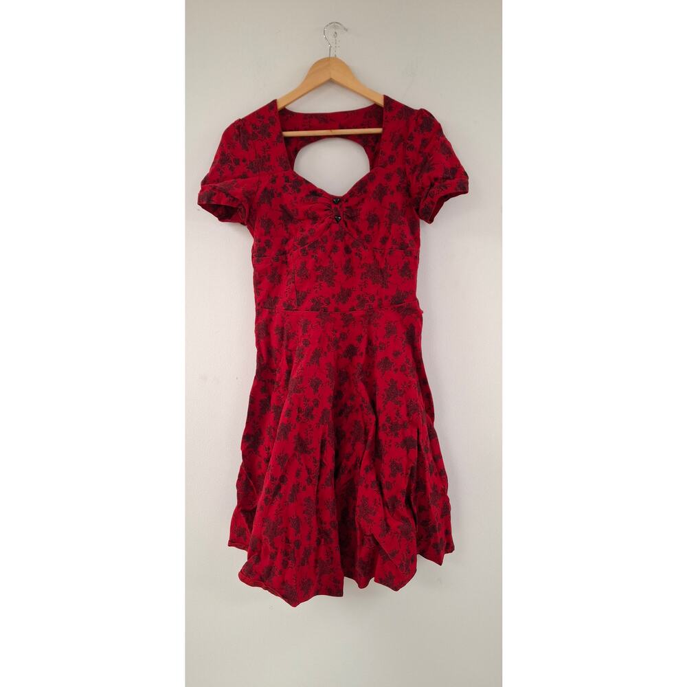 Women's Voodoo Vixen Retro Goth Rockabilly Flare Dress Small
